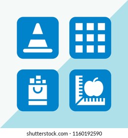 eat icon. 4 eat set with cone, diet, food and restaurant and menu vector icons for web and mobile app