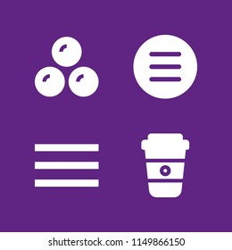 eat icon. 4 eat set with menu, food and restaurant and bonbon vector icons for web and mobile app