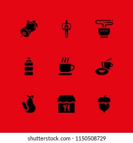 eat icon. 9 eat set with breakfast, food and restaurant and rib vector icons for web and mobile app
