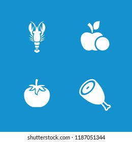 Eat icon. collection of 4 eat filled icons such as beef, apple. editable eat icons for web and mobile.
