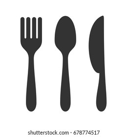 Eat Icon Logo Template - Fork, Knife, Spoon Illustration Design. Vector EPS 10.