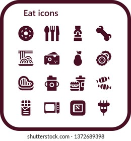 eat icon set. 16 filled eat icons.   
