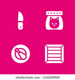 eat icon set. package, chicken and cat food vector icon for graphic design and web