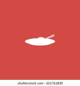 eat icon. sign design. red background
