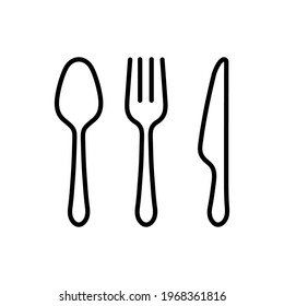 Eat icon vector . Restaurant symbol vector illustration. Cutlery, fork, knife, spoon, plate icon flat design