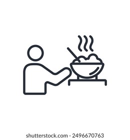 Eat icon. vector.Editable stroke.linear style sign for use web design,logo.Symbol illustration.
