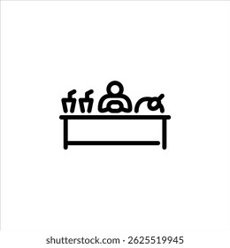 ícone do outline comer junk food. figura comendo junk food line art ilustração.
