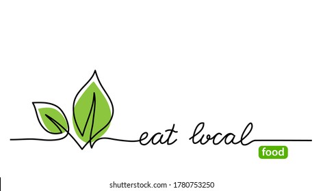 Eat local food simple web banner. Vector minimalist background.