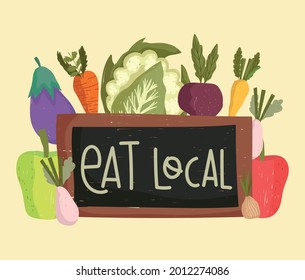 eat local vegetables and board market