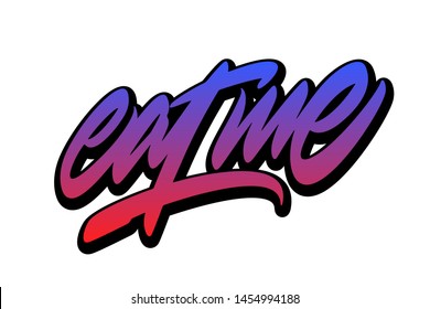 Eat me. Handwritten vector lettering design. Vector calligraphy illustration isolated. Typography for banners, badges, postcard, t-shirt, prints, posters.