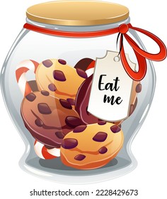 Eat me jar with cookies. Wonderland collection