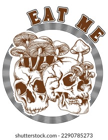 EAT ME MUSHROOM T SHIRT DESIGN