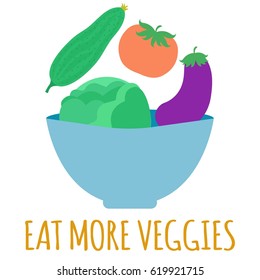 Eat more veggies. Fruit in plate.