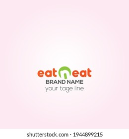 Eat n eat vector logo, Fast food eat-n-eat creative logo, Fast food Café Identity design, restaurant logo,