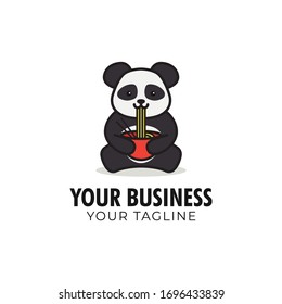 Eat noodle Panda Logo Design Template