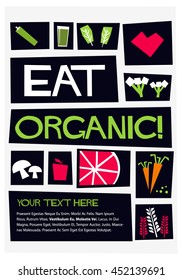 Eat Organic (Flat Style Vector Illustration Poster Design)