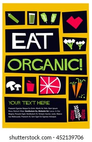 Eat Organic (Flat Style Vector Illustration Poster Design)