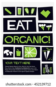 Eat Organic (Flat Style Vector Illustration Poster Design)