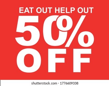 ESSEN SIE AUSSERHALB 50 % Rabatt auf Vektor; Das "Eat Out to Help Out"-Programm beginnt am 3. August. Restaurants, Bars und Cafés können sich der Initiative anschließen, um die Menschen dazu zu bringen, zum Essen zurückzukehren.
