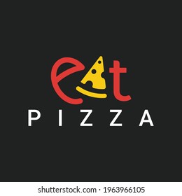 eat pizza logo, Usable for Business and Branding Logos