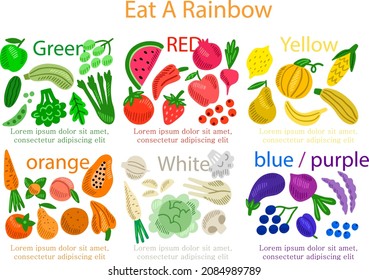 Eat Rainbow Infographic Vitamin Food Health Stock Vector (Royalty Free ...