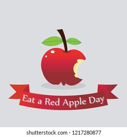 Eat a Red Apple day design template. vector eps 10