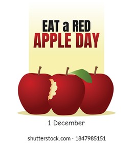 Eat A Red Apple Day Vector Illustration. Suitable for greeting card poster and banner.