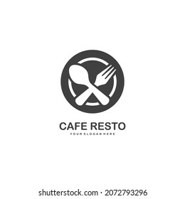 Ilustración vectorial del logotipo plano de la restauración