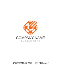 Eat safe food vector logo element 
