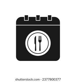 Eat schedule icon flat style isolated on white background. Vector illustration