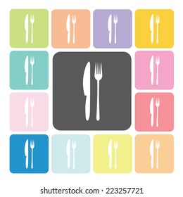 Eat sign Icon color set vector illustration.