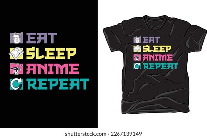 Eat sleep anime T shirt Design svg