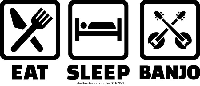 Eat Sleep Banjo Instrument Icons