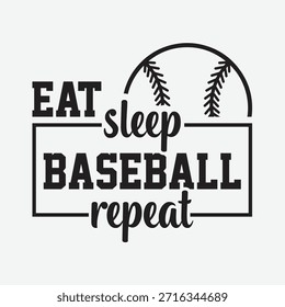 Coma el diseño de la repetición del béisbol del sueño con la tipografía atrevida y los acentos del corazón. Arte vectorial minimalista perfecto para la taza del cartel de la impresión de la camiseta o bolso de mano. Ideal para los aficionados al béisbol, los jugadores y las familias que aman las obras de arte motivadoras de temática deportiva y el estilo de Diseño gráfico moderno y limpio.