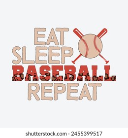 
Eat Sleep Baseball Repeat Baseball Sublimation Design