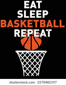 Eat sleep basketball repeat graphic