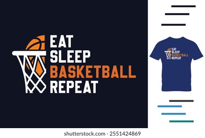 Eat sleep basketball repeat t shirt