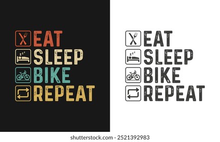 Eat sleep bike repeat motorbike Typography t-shirt design, Motorbike t-shirt design, Vintage motorbike t-shirt design vector, motorbike t-shirt design