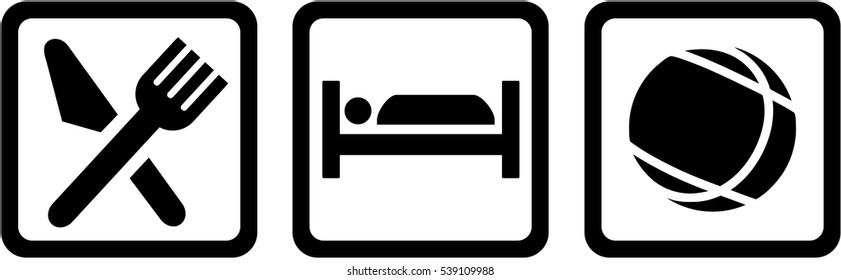 Eat sleep bocce icons