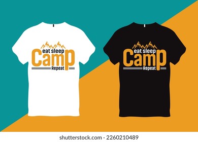 Diseño de camiseta en el campamento de sueño de Eat