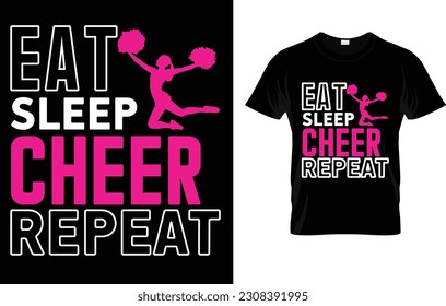 Eat Sleep Cheerership Repetir CheerLeader Gift T-Shirt