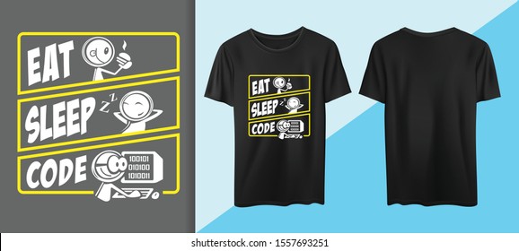 Eat Sleep Code Shirt Printing