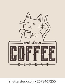 eat sleep coffee repeat graphic design