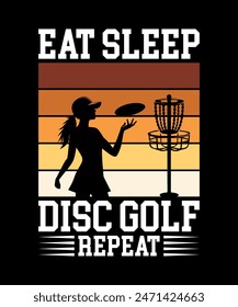 Eat Sleep Disc Golf Repeat Disc golf t shirt design