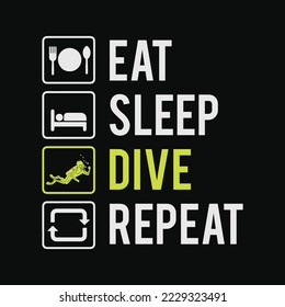 Eat Sleep Dive Repeat Funny Scuba Diving