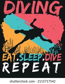 Eat Sleep Dive Repeat Scuba T-shirt Design