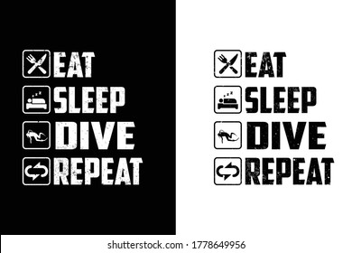eat sleep dive repeat.scuba diving t-shirt design.diving vintage t-shirt design.