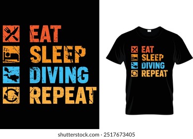 Eat Sleep Drving Repate - Scuba Diving T Shirt 