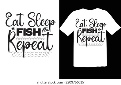 Eat Sleep Fish Repeat svg design