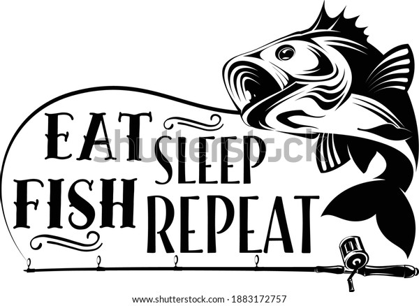 Download Eat Sleep Fish Repeat Svg Stock Vector Royalty Free 1883172757